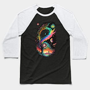 Psychedelic Space Tree Baseball T-Shirt